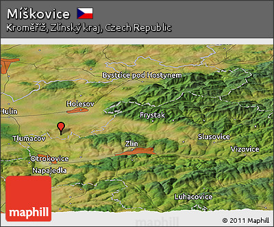 Satellite Panoramic Map of Míškovice