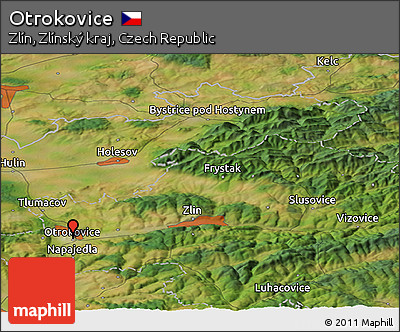 Satellite Panoramic Map of Otrokovice