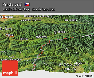 Satellite Panoramic Map of Pustevně