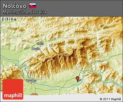 Physical 3D Map of Nolčovo