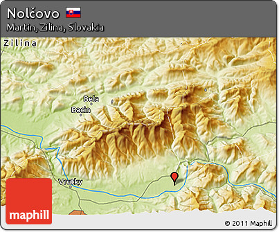 Physical 3D Map of Nolčovo