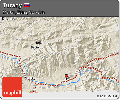 Shaded Relief 3D Map of Turany
