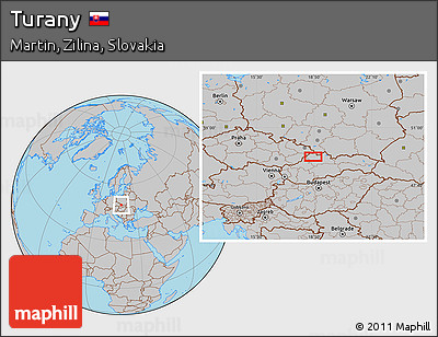 Gray Location Map of Turany