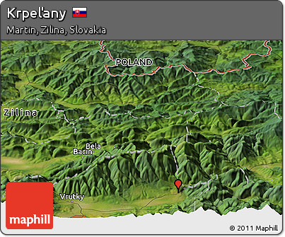 Satellite Panoramic Map of Krpeľany