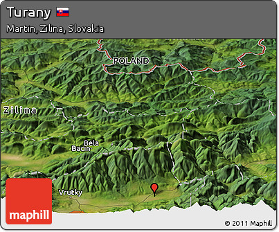 Satellite Panoramic Map of Turany
