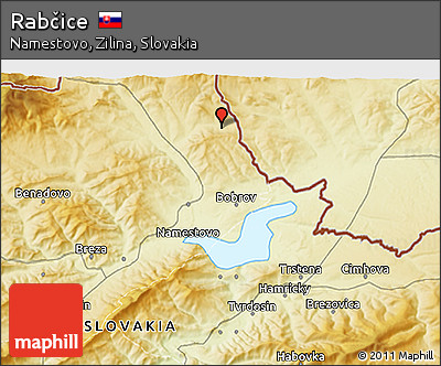 Physical 3D Map of Rabčice