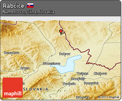 Physical 3D Map of Rabčice