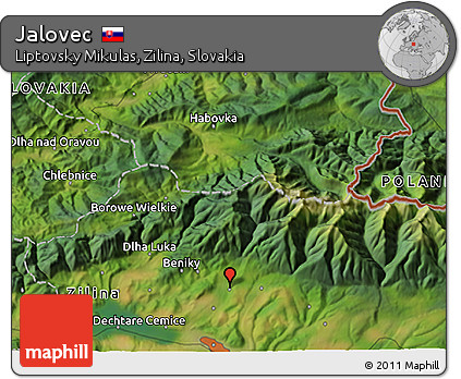 Satellite 3D Map of Jalovec