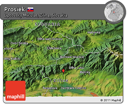 Satellite 3D Map of Prosiek