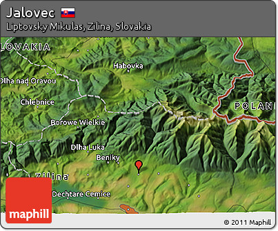 Satellite 3D Map of Jalovec