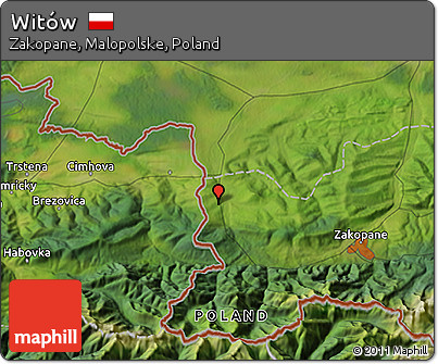 Satellite 3D Map of Witów
