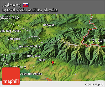 Satellite 3D Map of Jalovec