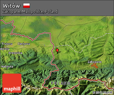 Satellite 3D Map of Witów