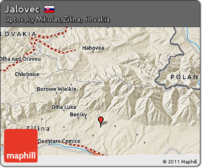 Shaded Relief 3D Map of Jalovec