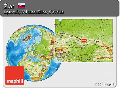Physical Location Map of Žiar