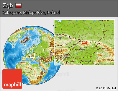 Physical Location Map of Ząb
