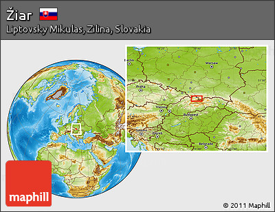 Physical Location Map of Žiar