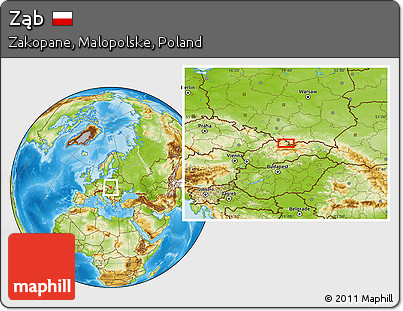 Physical Location Map of Ząb