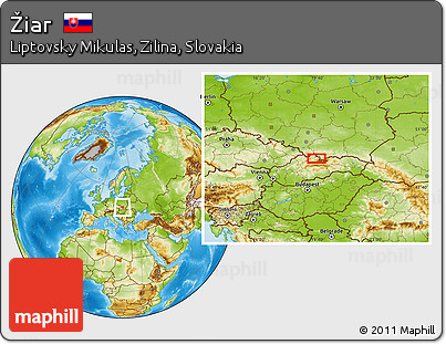 Physical Location Map of Žiar