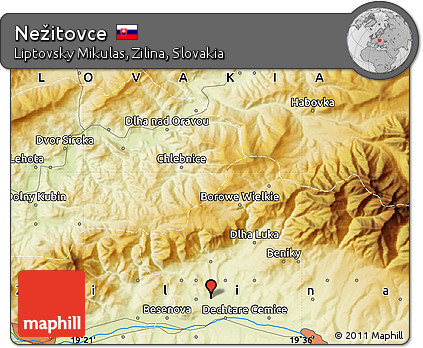 Physical Map of Nežitovce