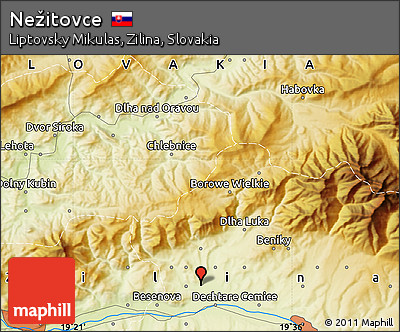 Physical Map of Nežitovce