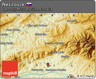 Physical Map of Nežitovce