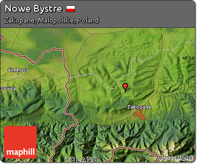 Satellite Map of Nowe Bystre