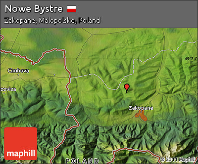 Satellite Map of Nowe Bystre