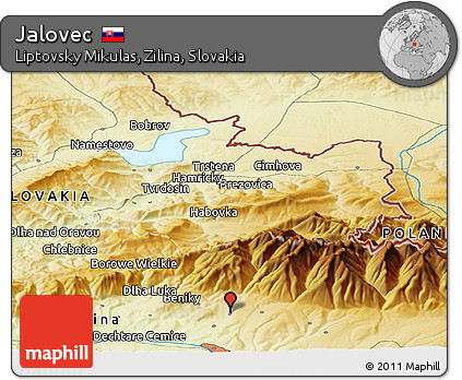Physical Panoramic Map of Jalovec