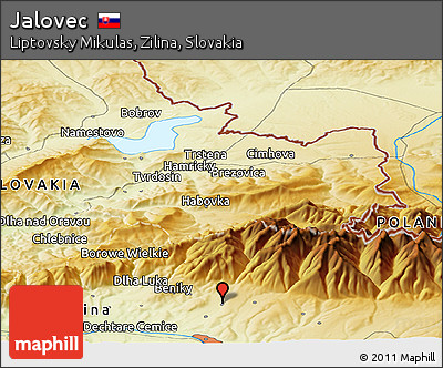 Physical Panoramic Map of Jalovec