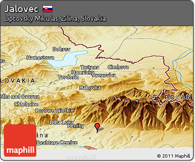 Physical Panoramic Map of Jalovec