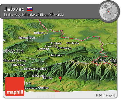 Satellite Panoramic Map of Jalovec