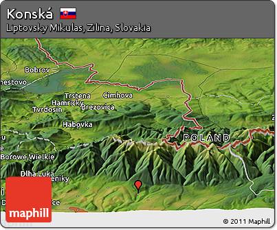 Satellite Panoramic Map of Konská