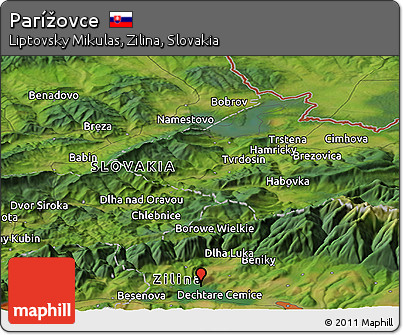 Satellite Panoramic Map of Parížovce