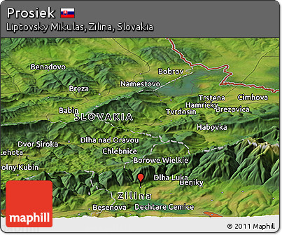 Satellite Panoramic Map of Prosiek