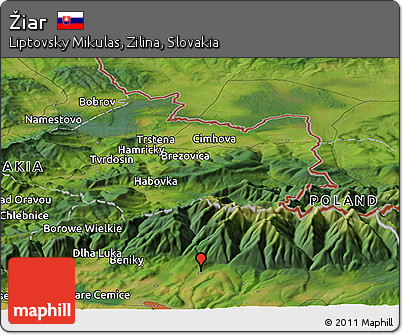 Satellite Panoramic Map of Žiar