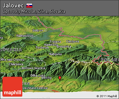 Satellite Panoramic Map of Jalovec