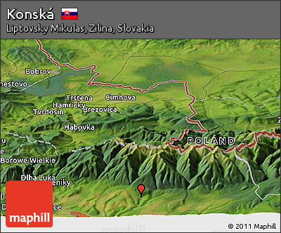 Satellite Panoramic Map of Konská