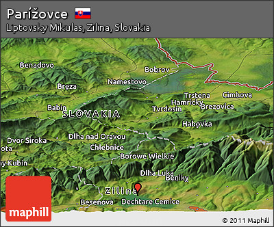 Satellite Panoramic Map of Parížovce
