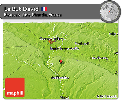 Physical 3D Map of Le But-David