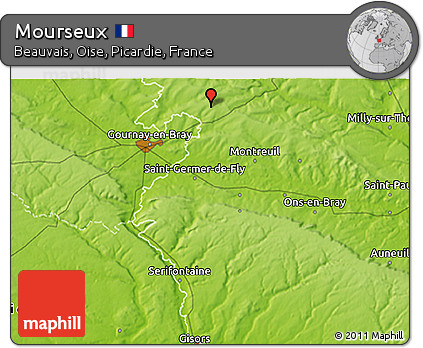 Physical 3D Map of Mourseux