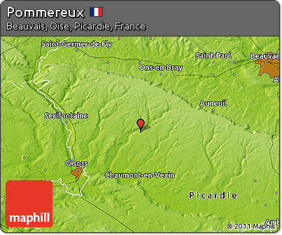 Physical 3D Map of Pommereux