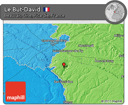 Political 3D Map of Le But-David