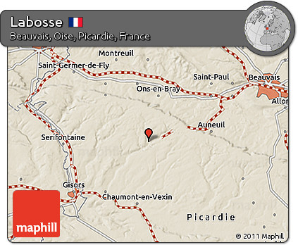 Shaded Relief 3D Map of Labosse
