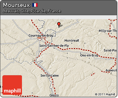 Shaded Relief 3D Map of Mourseux