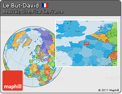 Political Location Map of Le But-David