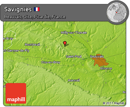 Physical Map of Savignies