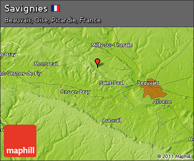 Physical Map of Savignies