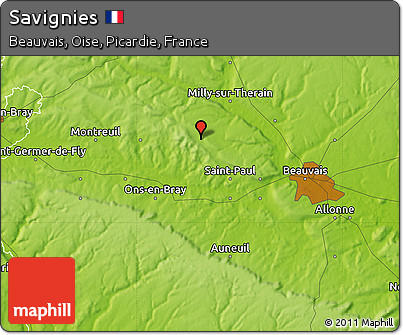Physical Map of Savignies