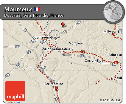 Shaded Relief Map of Mourseux